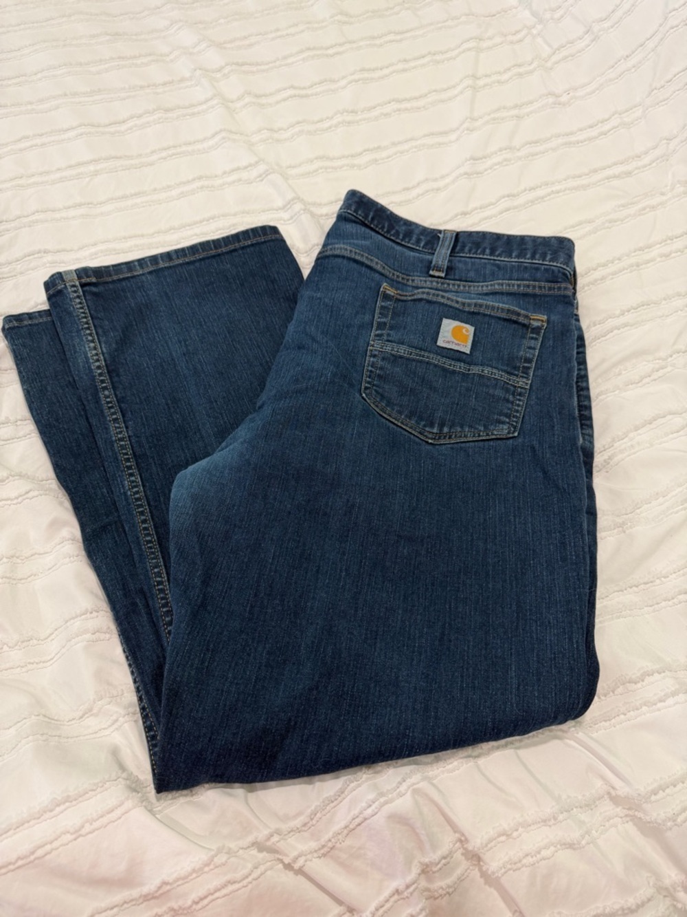 Carhartt Men's Dark Blue Straight-Leg Work Jeans